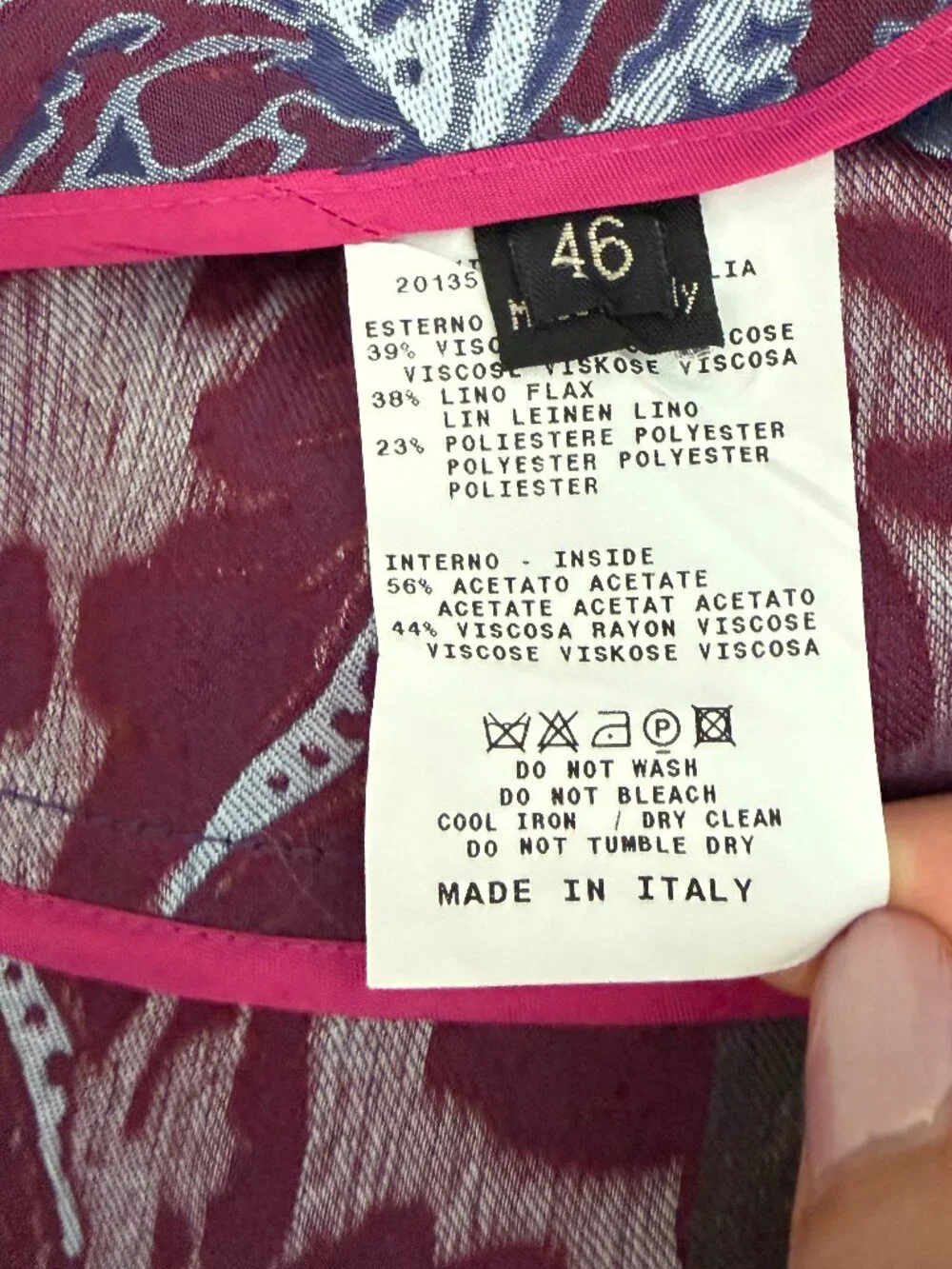 SOLD - ETRO Milano Floral Jacquard Blazer Purple Paisley Jacket IT 46 (US M/L) - Picture 3 of 11